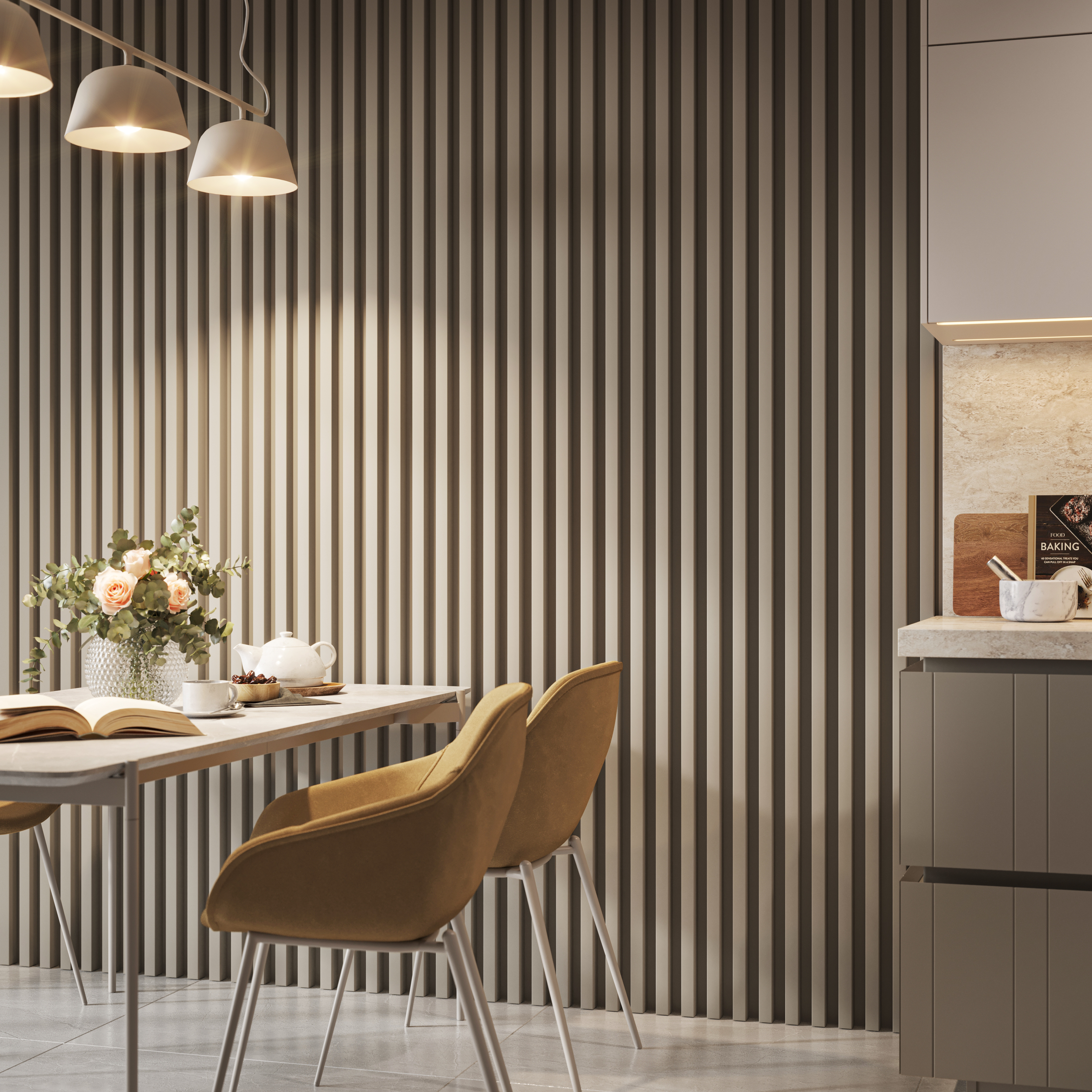 3D NÁSTENNÉ LAMELY - PIESKOVO-BÉŽOVÁ