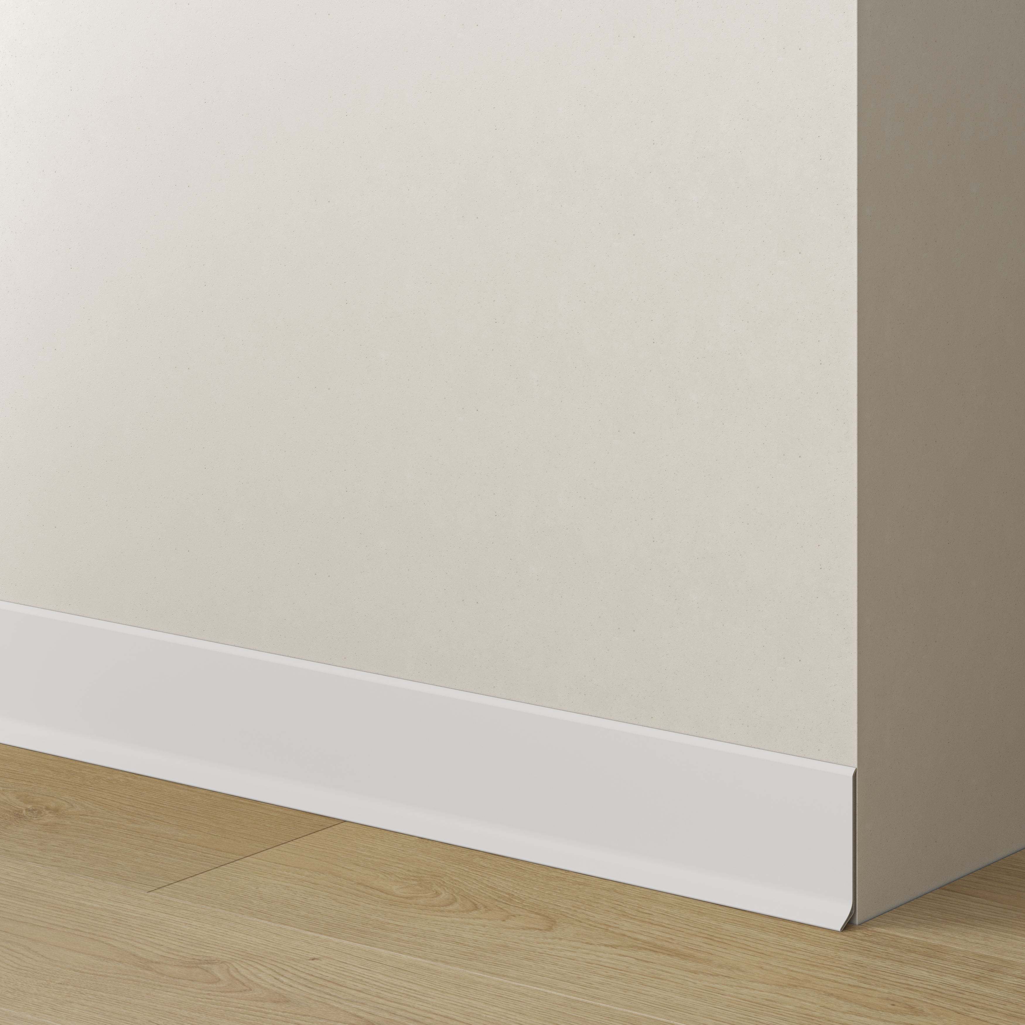 HLINÍKOVÉ SOKLOVÉ LISTY - matná biela - 275 CM - LAMELE3D