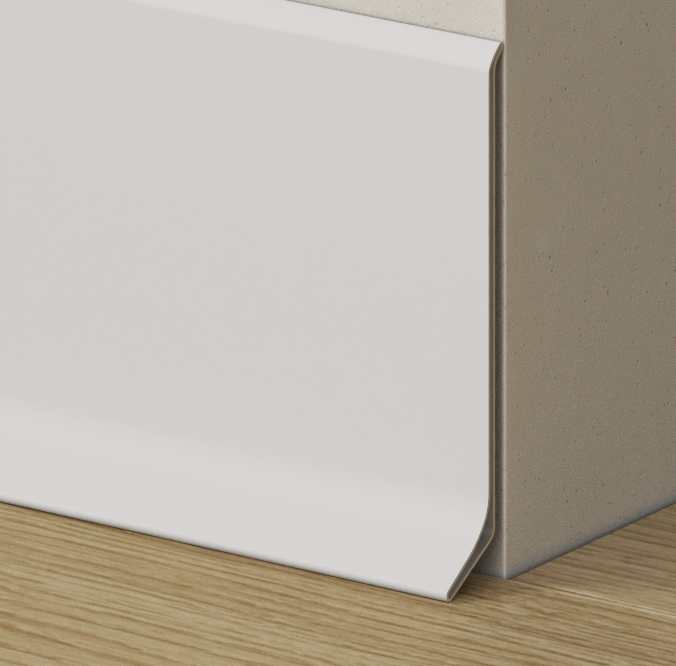 HLINÍKOVÉ SOKLOVÉ LISTY - matná biela - 275 CM - LAMELE3D