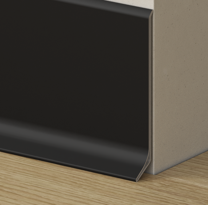 HLINÍKOVÉ SOKLOVÉ LISTY - MATNÉ ČIERE - 275 CM - LAMELE3D