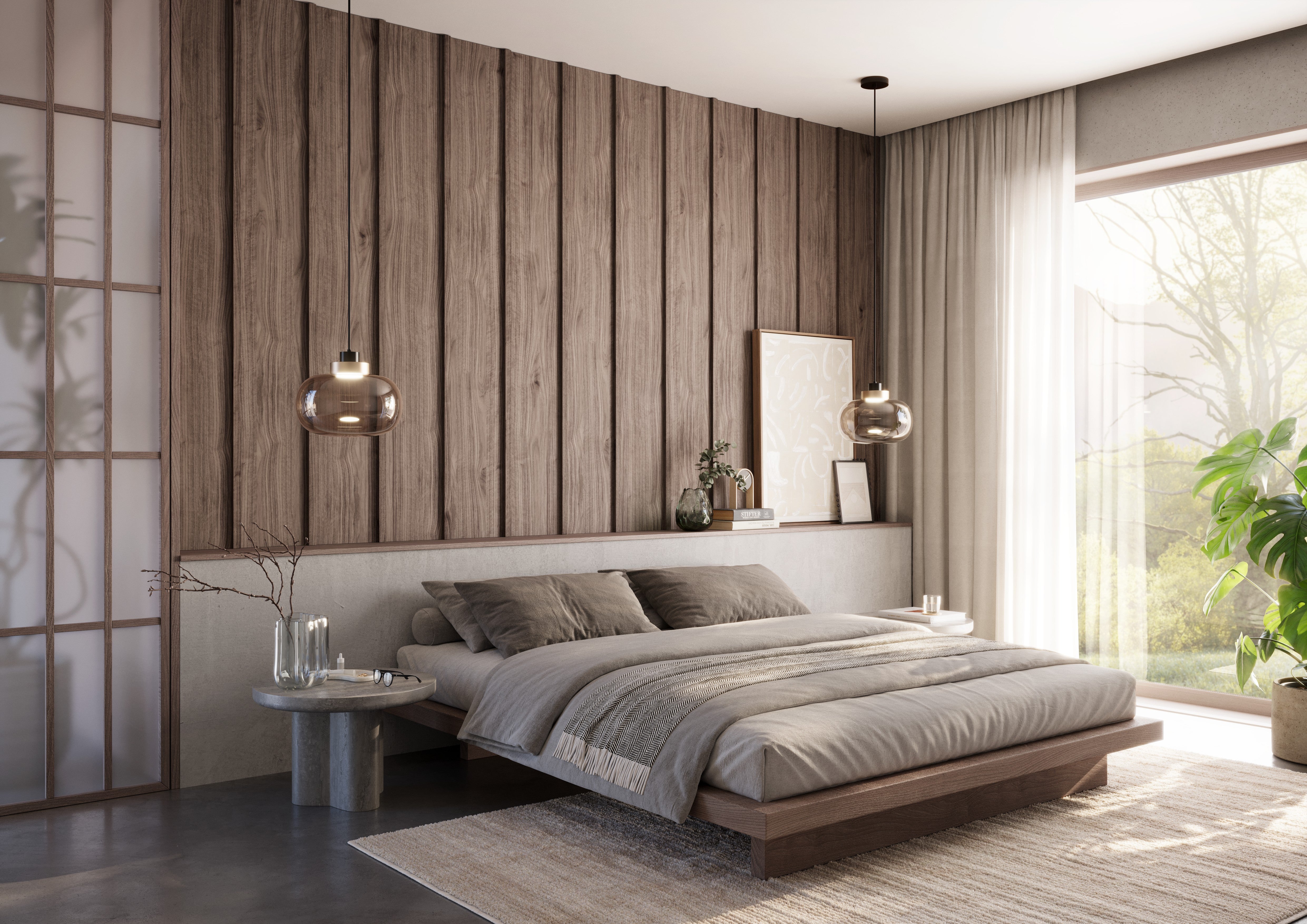 Panel Japandi - Americká orechová dyha