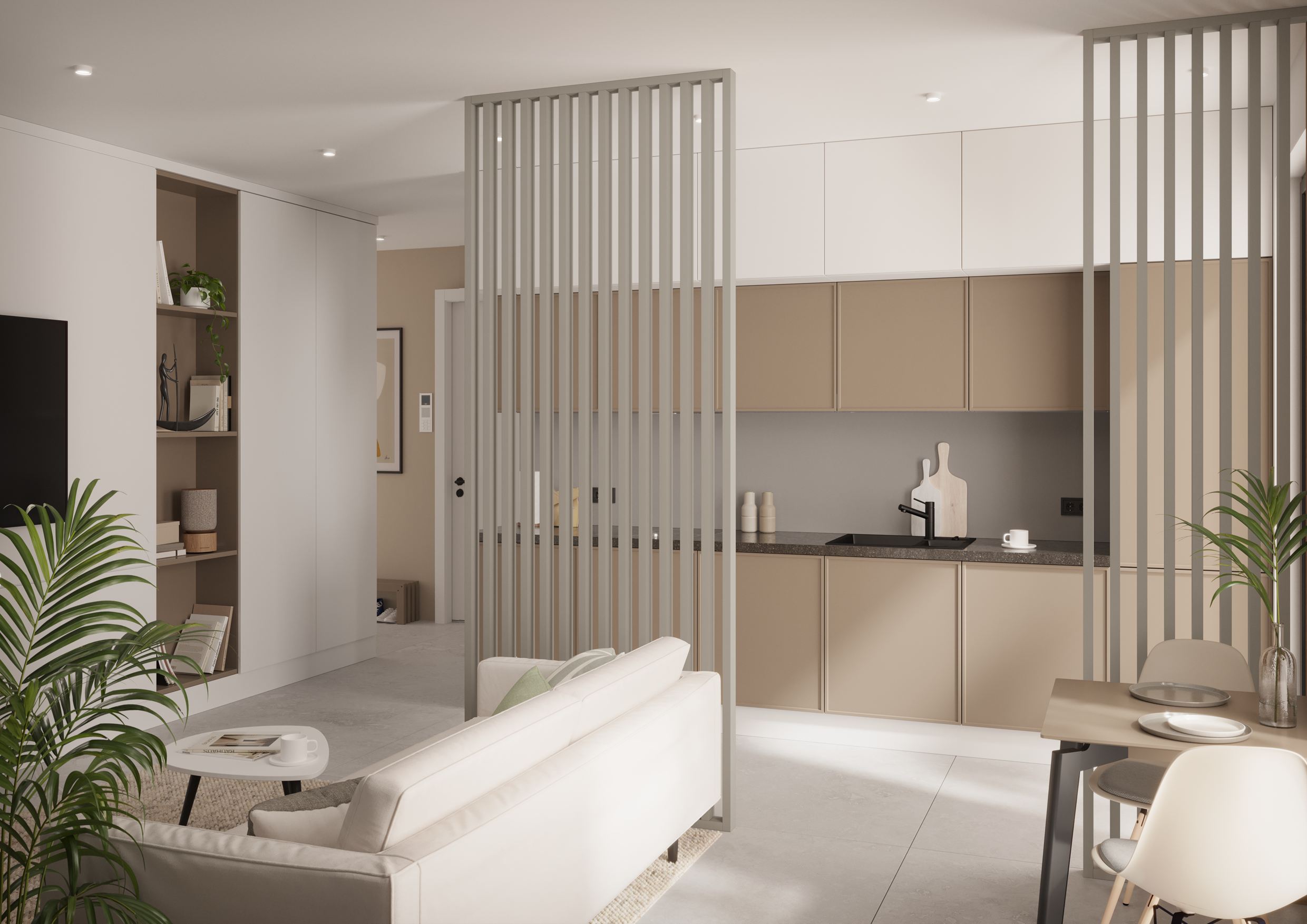 LAMELOVÁ STENA – HOTOVÁ SÚPRAVA - PIESKOVO BÉŽOVÁ - LAMELE3D