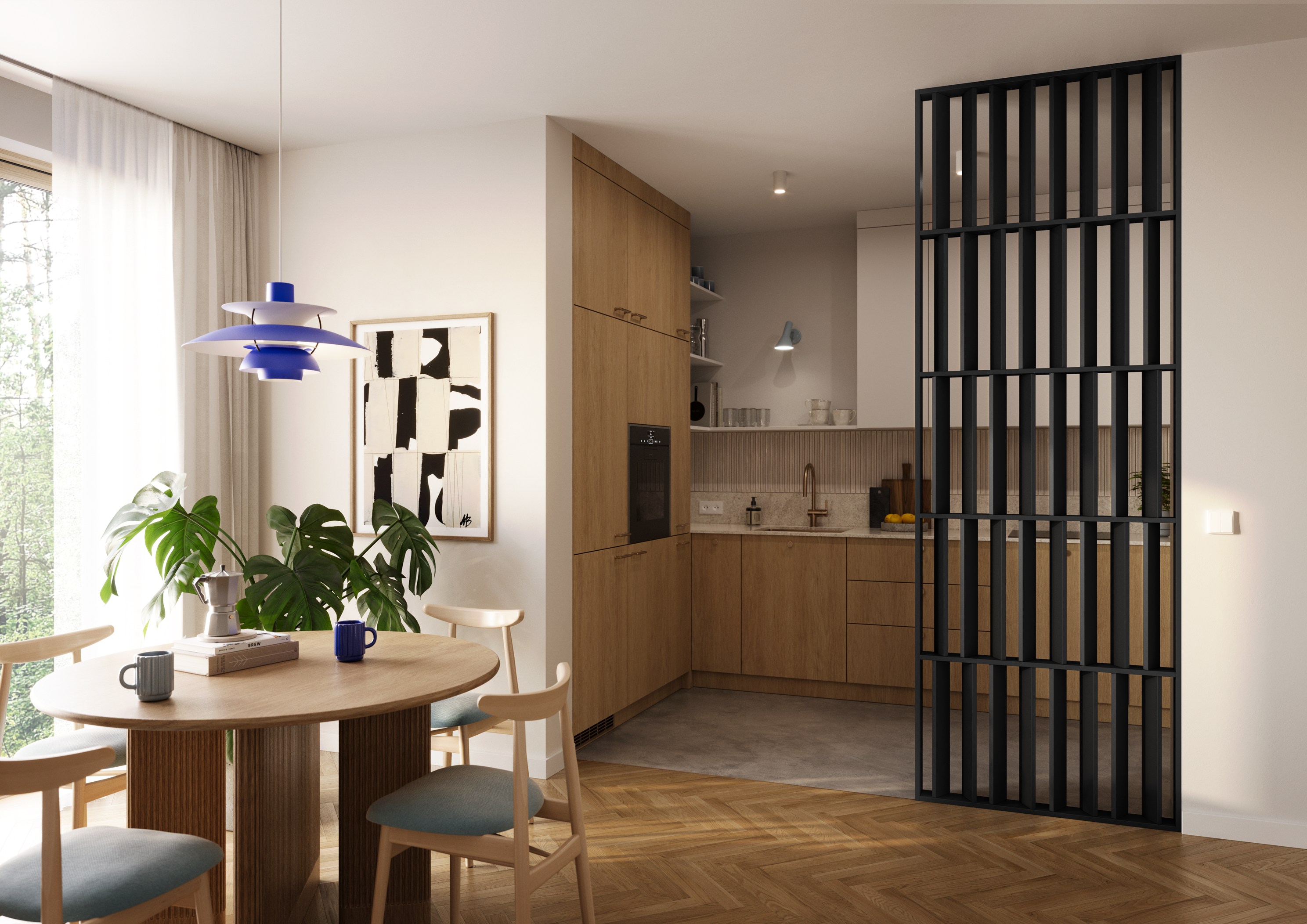 JAPANDI STENA - ČIERNA MATNÁ - LAMELE3D