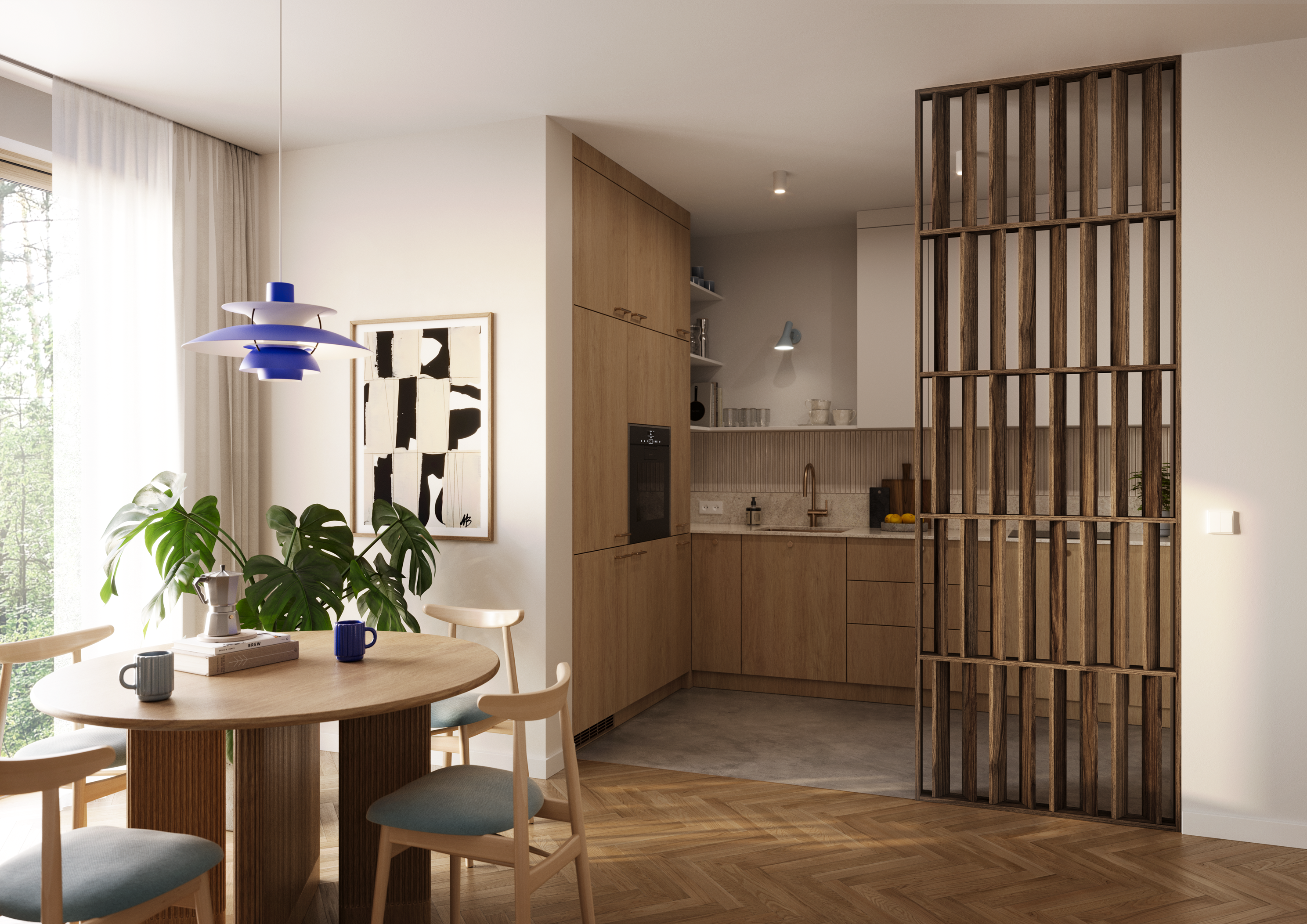 JAPANDI STENA - Klasický orech - LAMELE3D