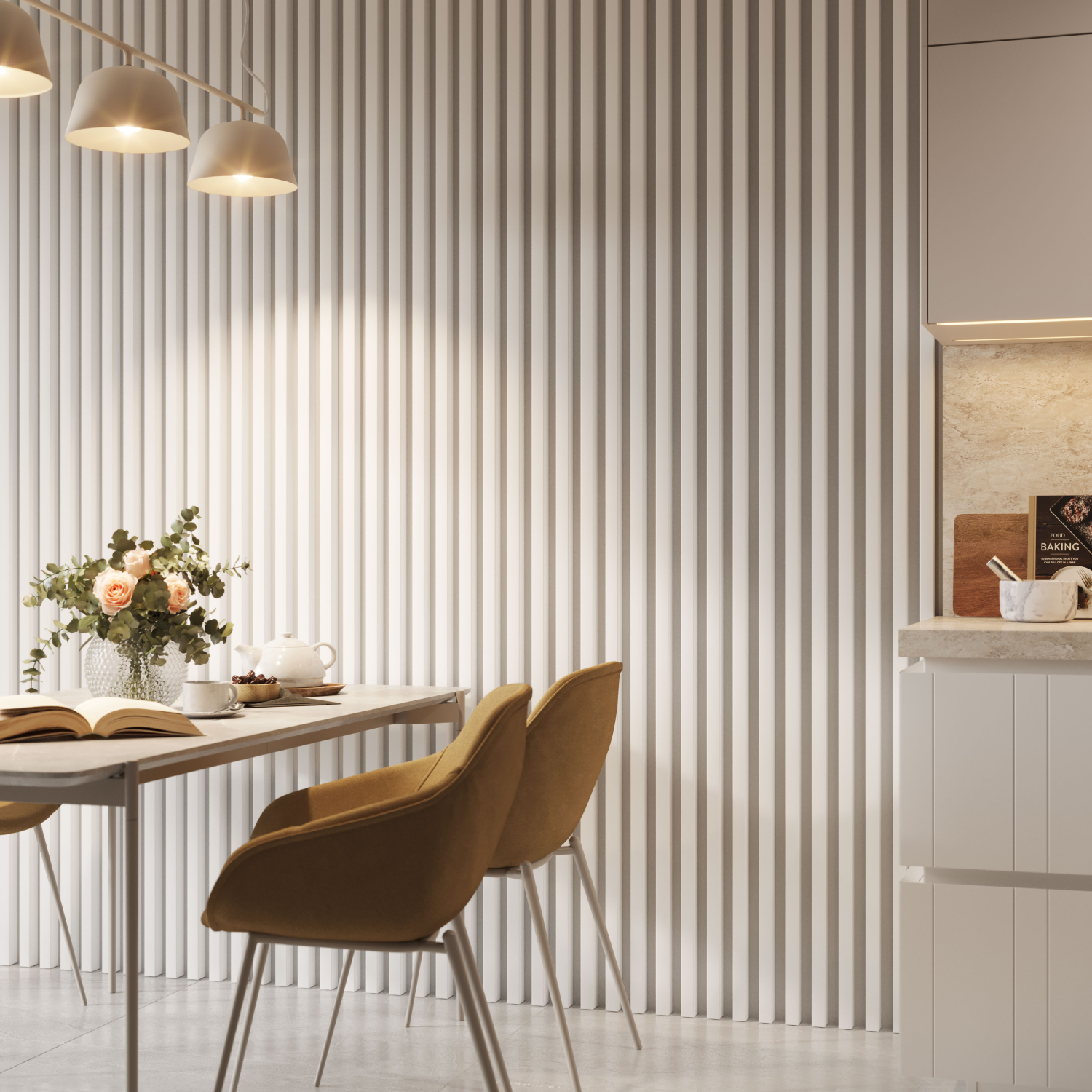 3D NÁSTENNÉ LAMELY - BIELA ​​MATNÁ 