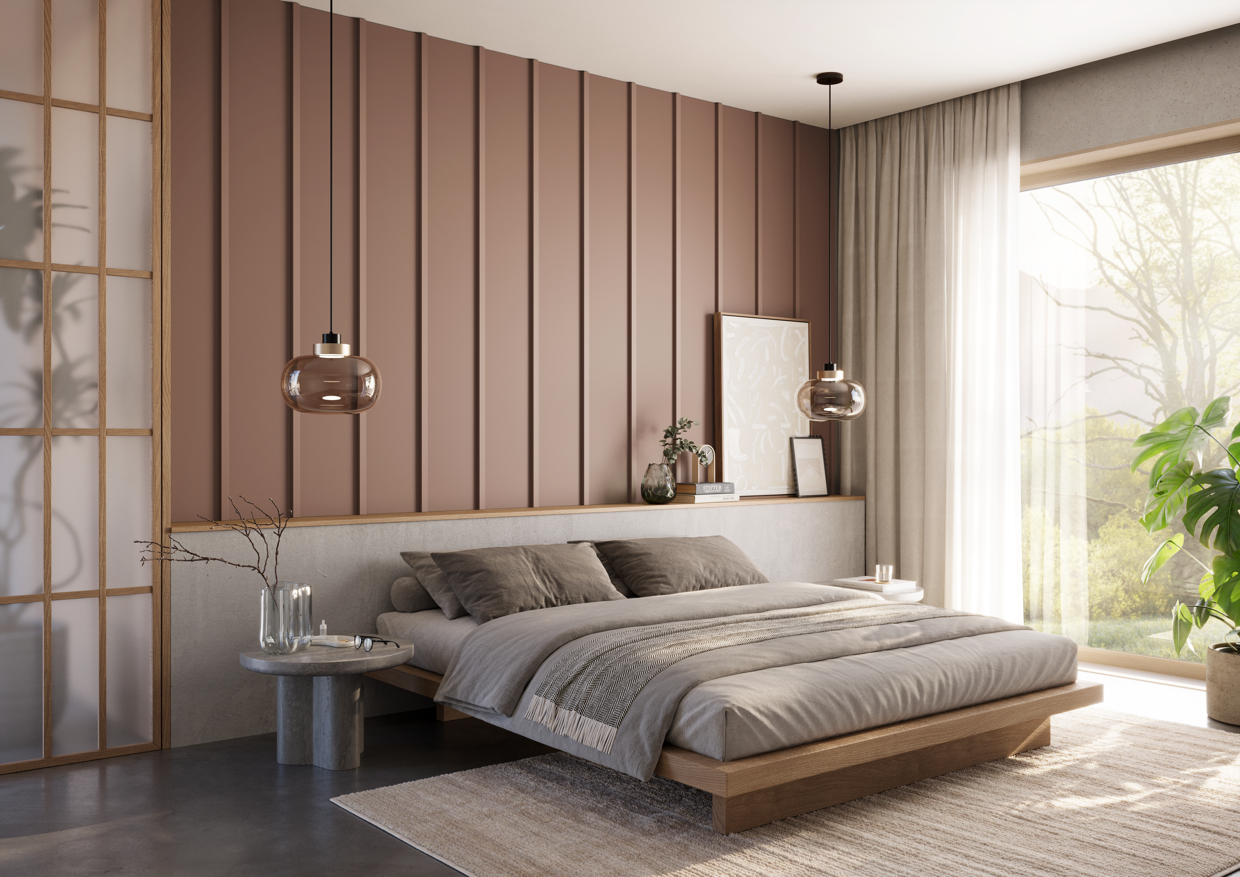 Japandi Panel - Mocha mousse 