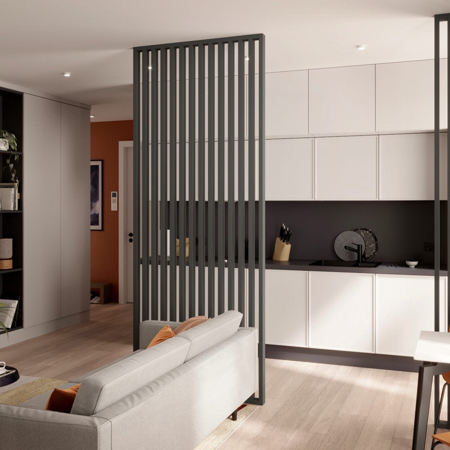 LAMELOVÁ STENA – HOTOVÁ SÚPRAVA - GRAFIT - LAMELE3D