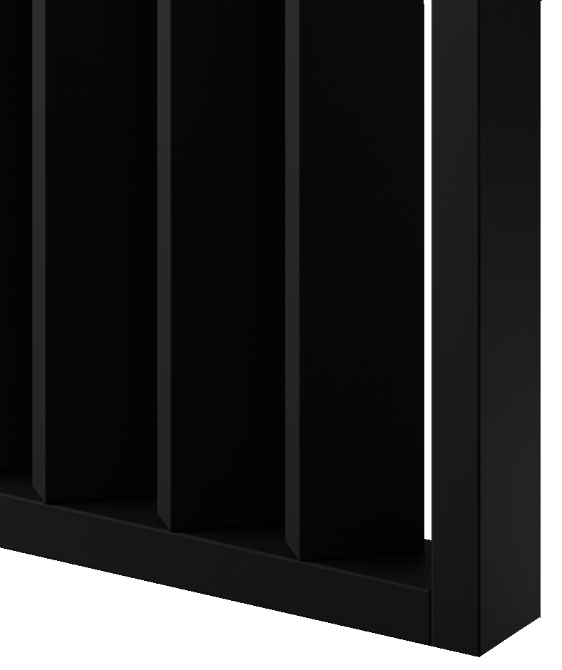 LAMELOVÁ PRIEČKA SO ZÁKLADOM - HOTOVÁ SÚPRAVA - MATNÁ ČIERNA