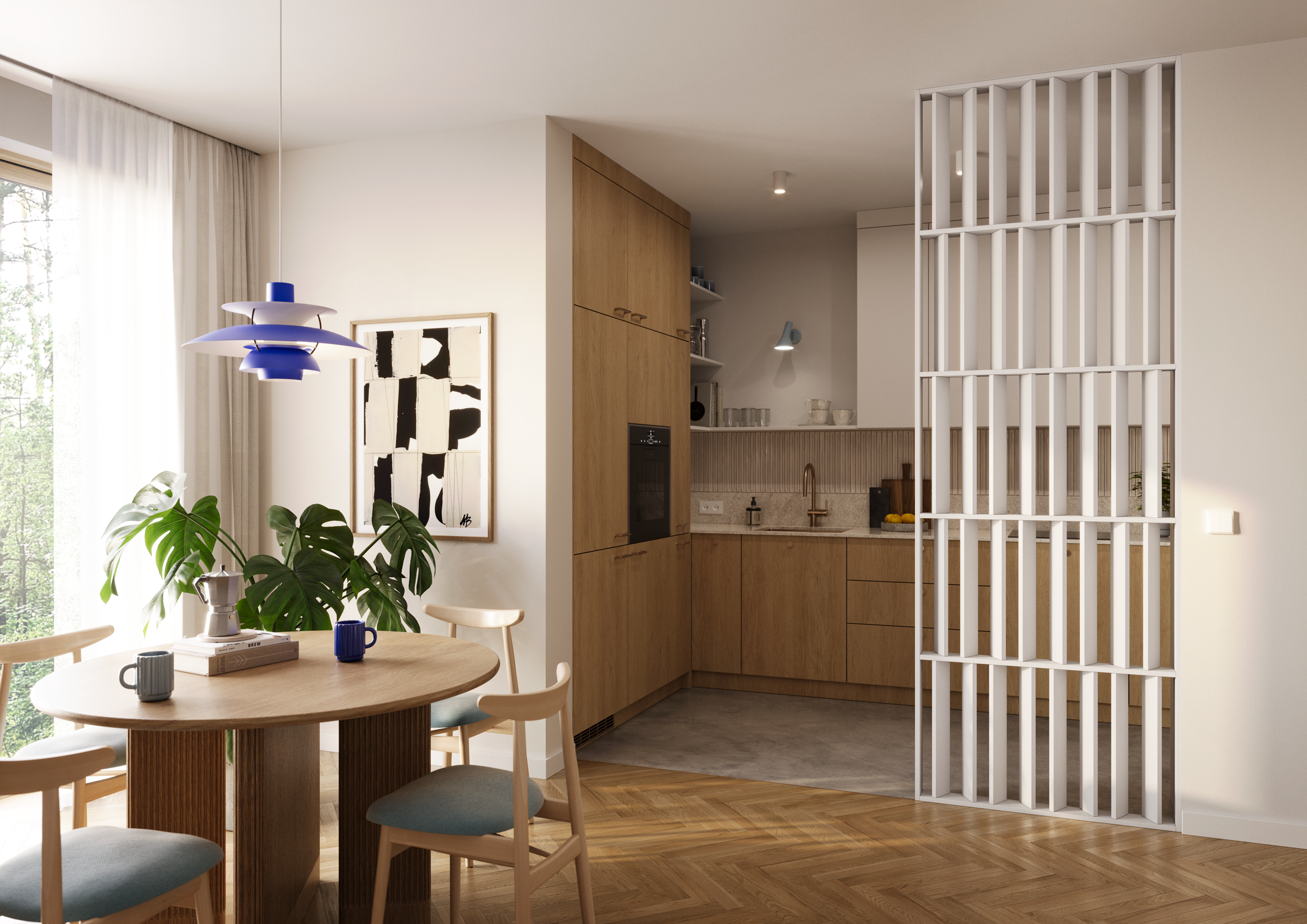 JAPANDI STENA - BIELA MATNÁ - LAMELE3D