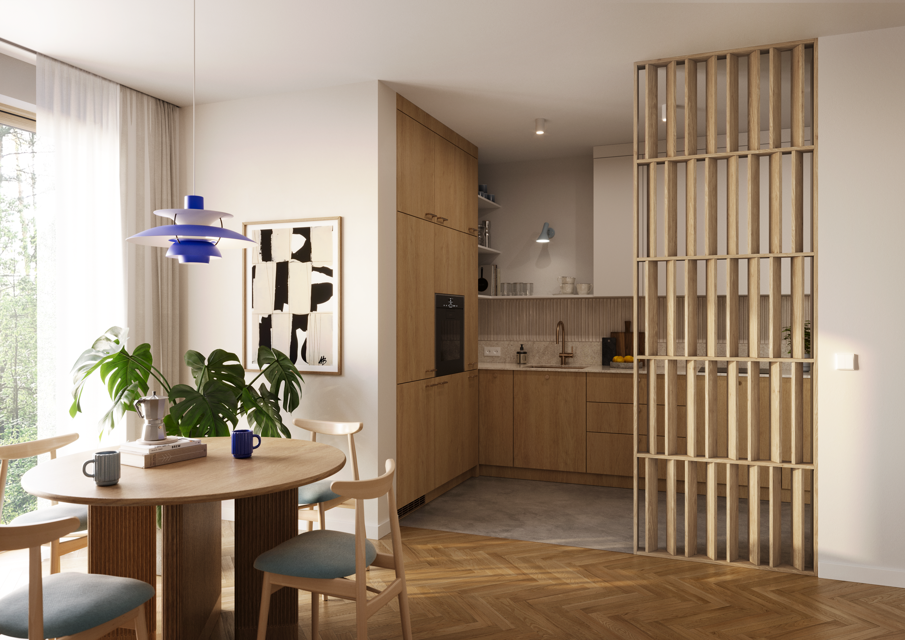 JAPANDI STENA - prírodný dub - LAMELE3D