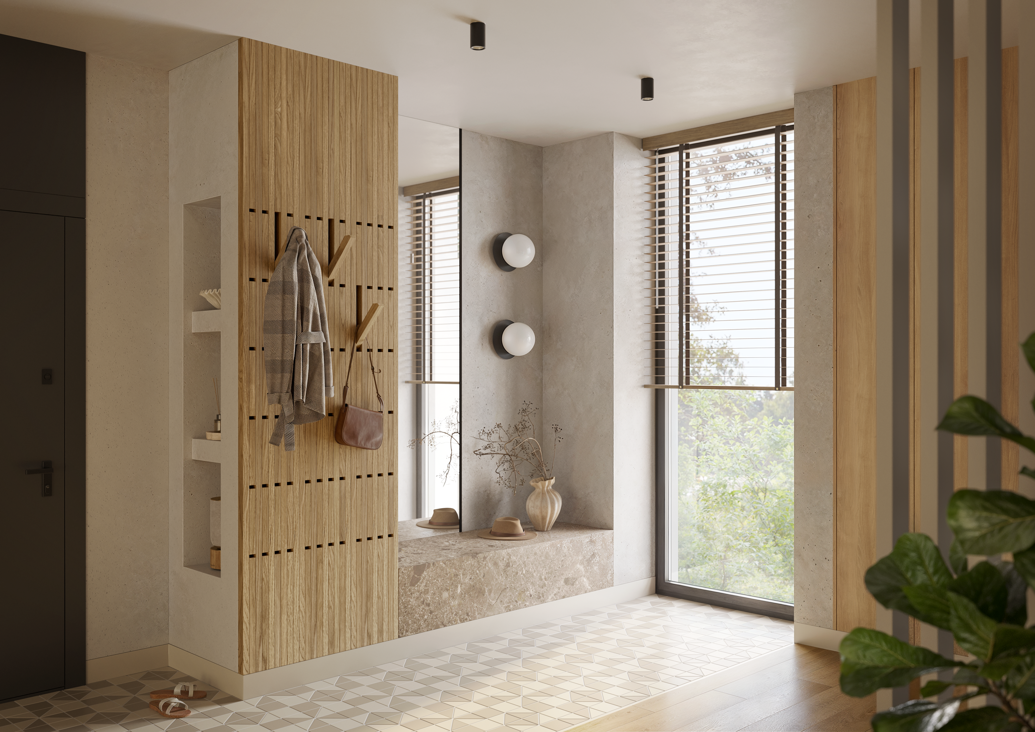 Vešiak Branché z dubového dreva