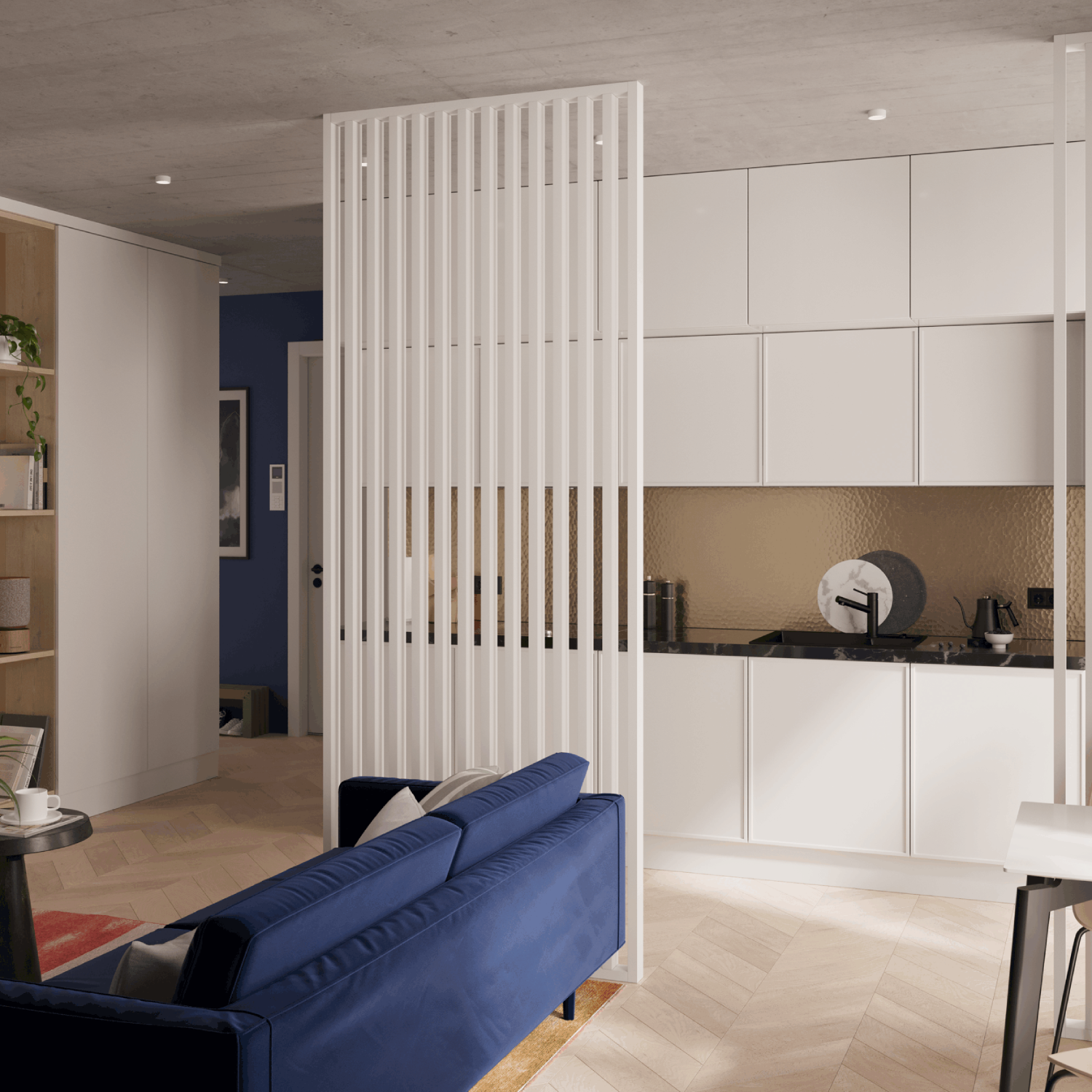 LAMELOVÁ STENA – HOTOVÁ SÚPRAVA - MATNÁ BIELA ​​- LAMELE3D